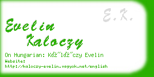 evelin kaloczy business card